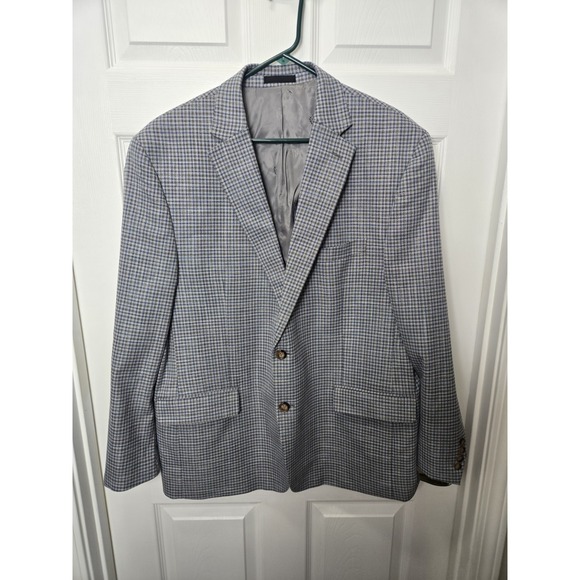 Lauren Ralph Lauren Other - Lauren Ralph Lauren Blazer Jacket Mens 46R Blue Gray Plaid Single Breasted 46 R